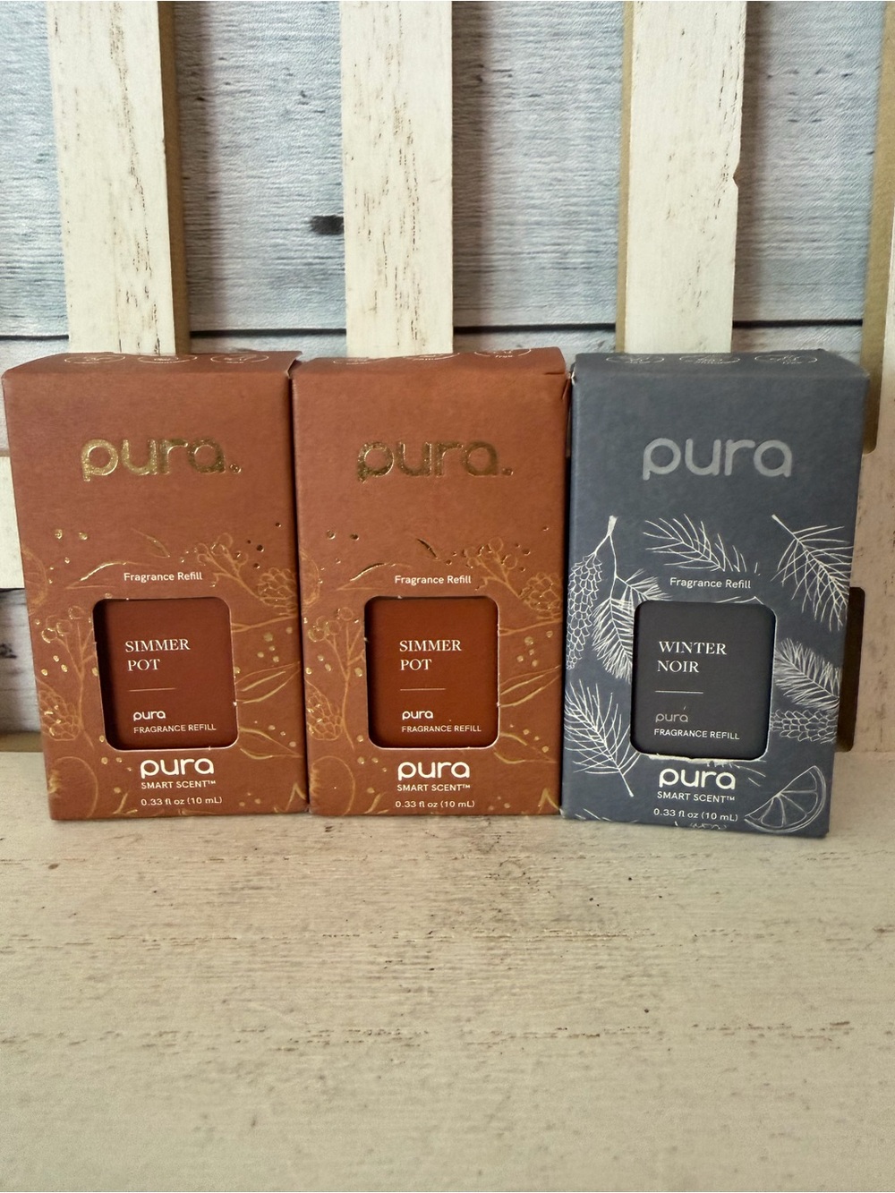 PURA Simmer Pot & Winter Noir Diffuser Refill 10mL Home Fragrance Lot of 3 NEW